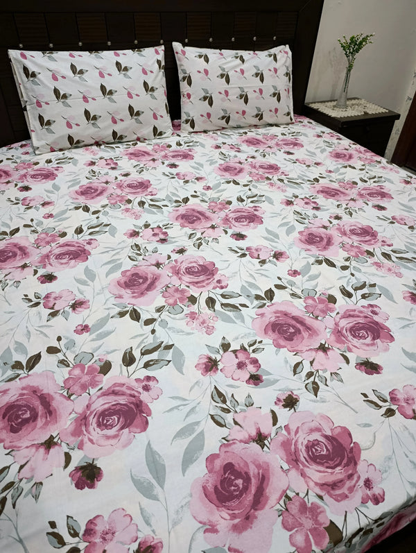 3 Pieces Pure cotton Bedsheet