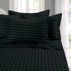 3 Pieces Stripe Sheet, Black