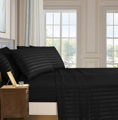 3 Pieces Stripe Sheet, Black