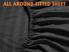3 Pieces Stripe Sheet, Black
