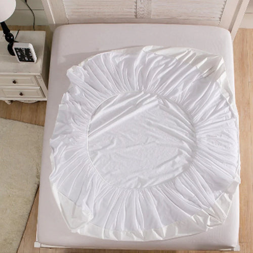 Towel fabric mattress protector fitted