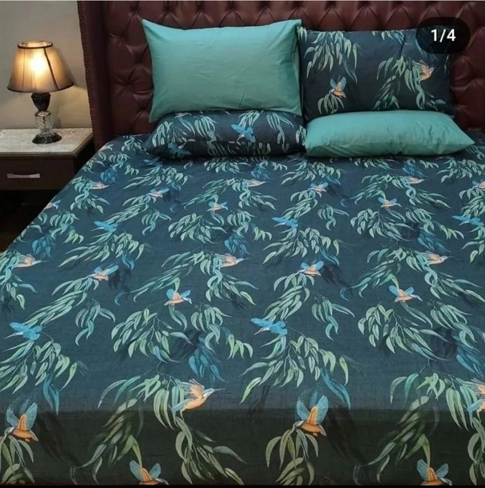 5 Pieces Pure Cotton Bedsheet