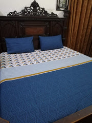 3 Pieces Mix cotton Bedsheet (Queen Size)