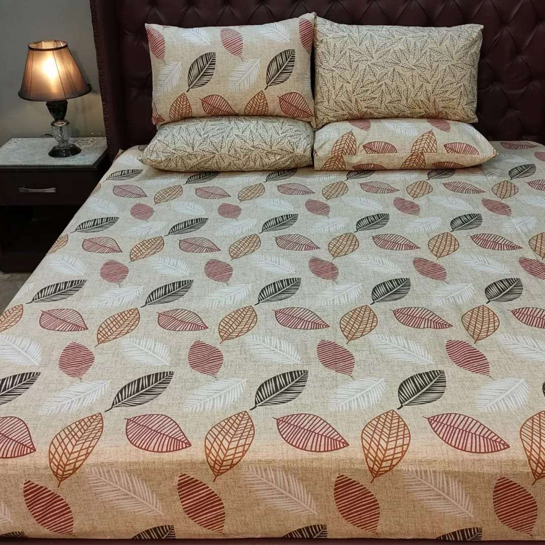 5 Pieces Pure Cotton Bedsheet