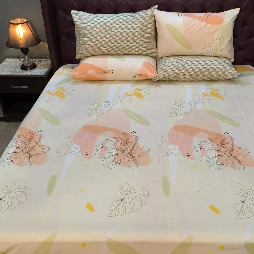 5 Pieces Pure Cotton Bedsheet