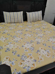 3 Pieces Pure cotton Bedsheet