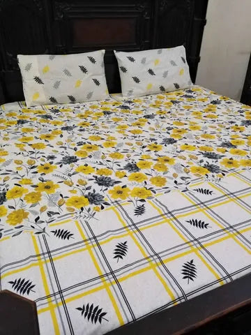 3 Pieces Pure cotton Bedsheet