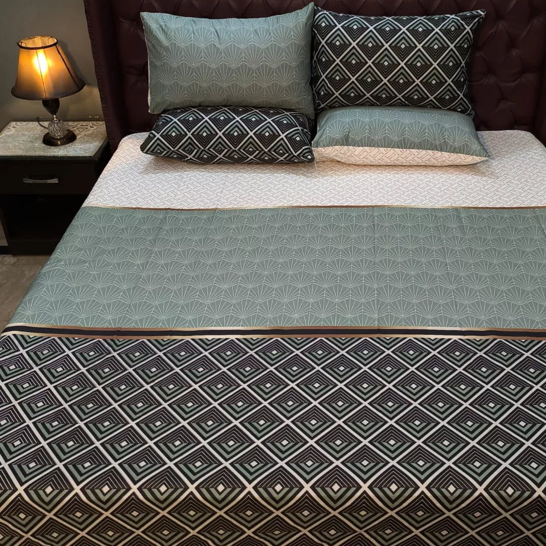 5 Pieces Pure Cotton Bedsheet