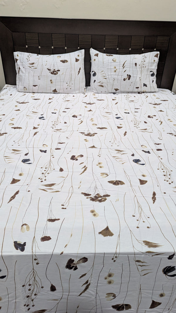 3 Pieces Silk Satin cotton Bedsheet