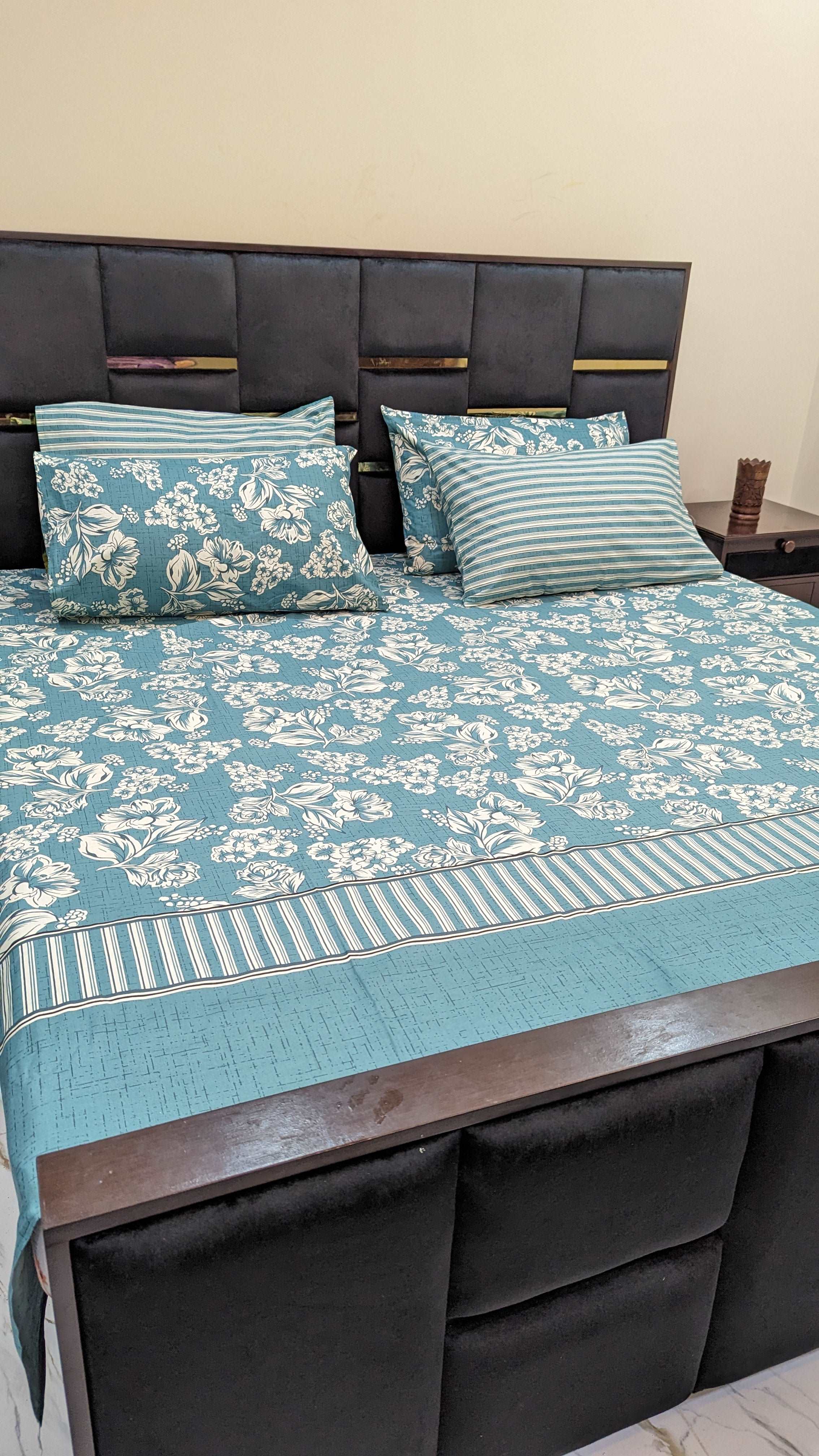 5 Pieces Pure Cotton Bedsheet