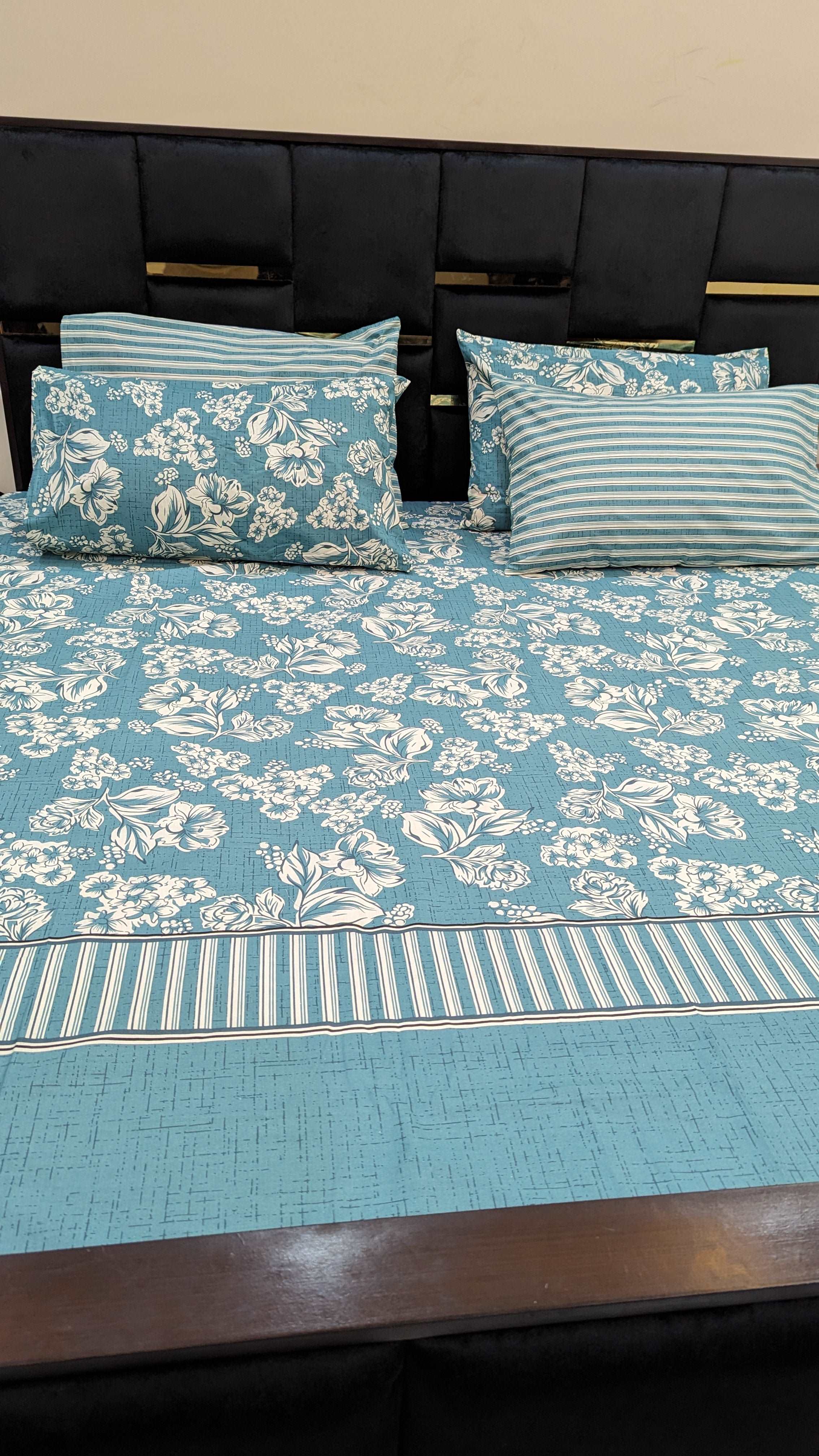 5 Pieces Pure Cotton Bedsheet