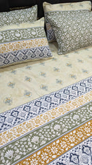 5 Pieces Pure Cotton Bedsheet Green