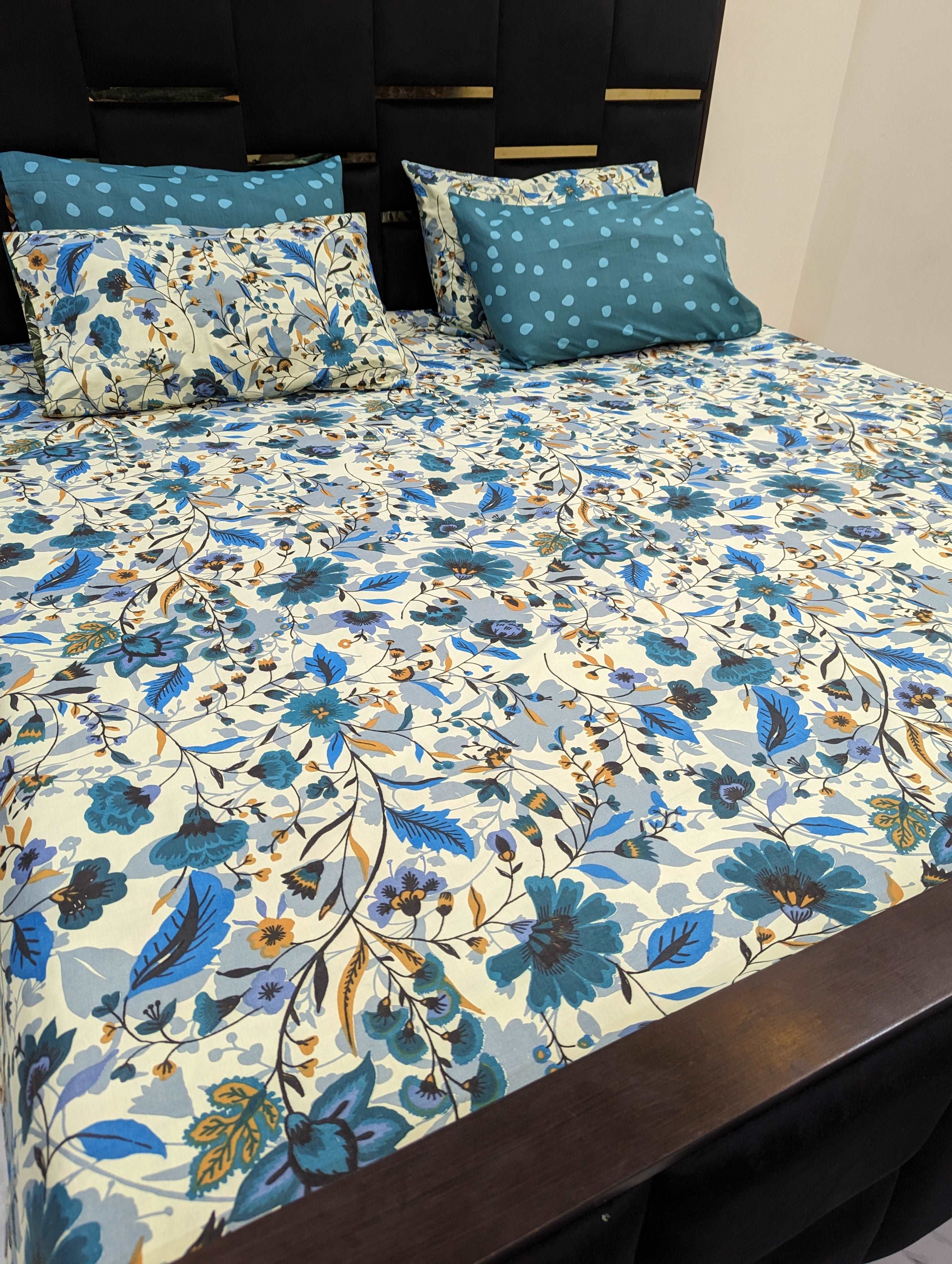 5 Pieces Pure Cotton Bedsheet