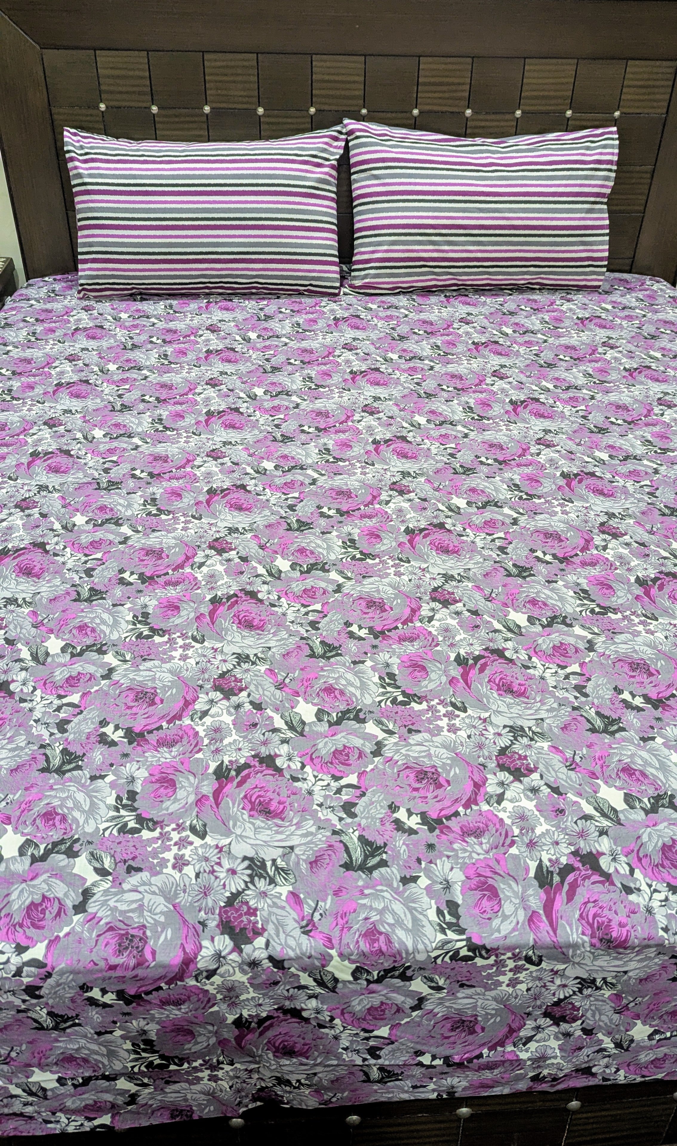 3 Pieces Pure cotton Bedsheet