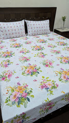 3 Pieces Pure cotton Bedsheet