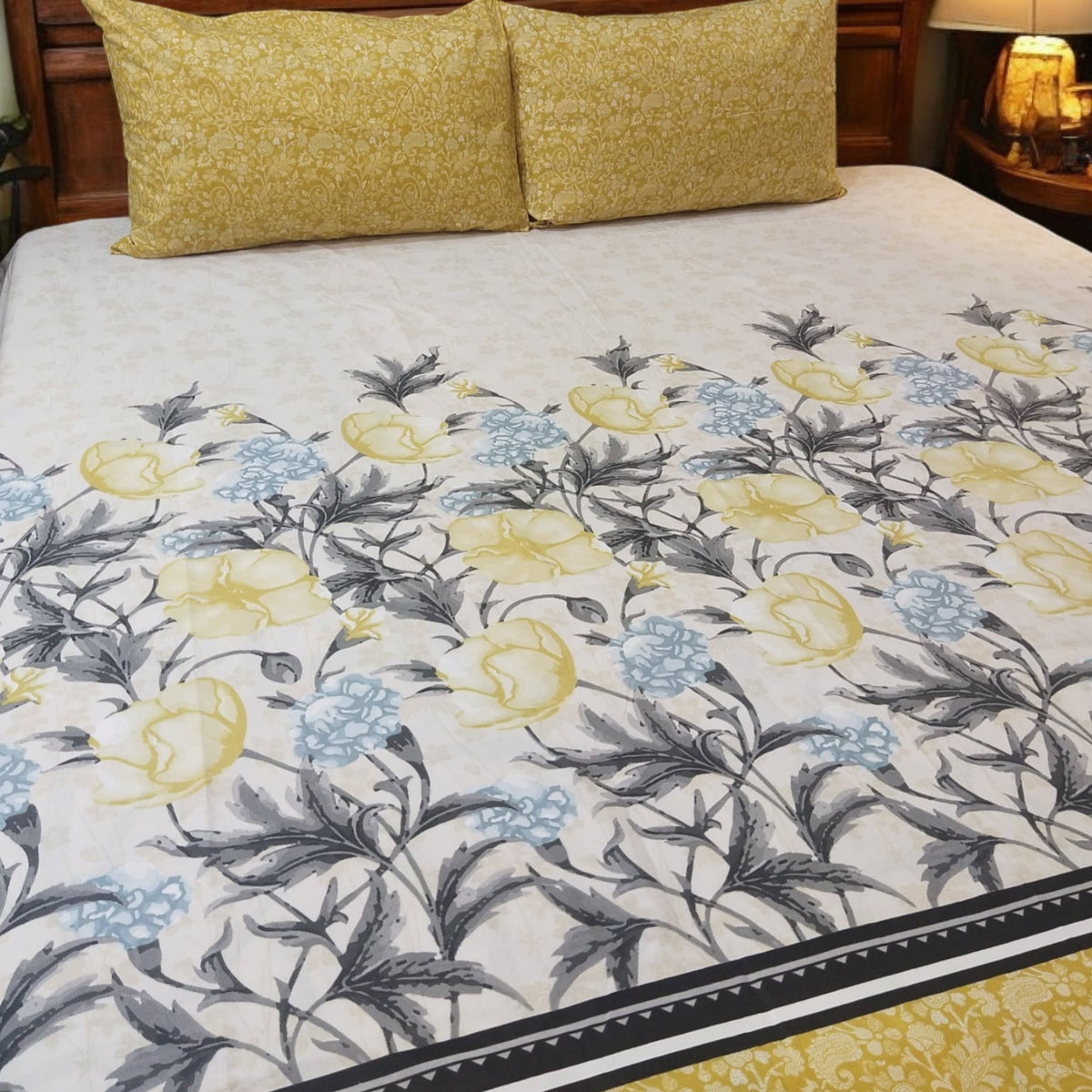 3 Pieces Pure cotton Bedsheet