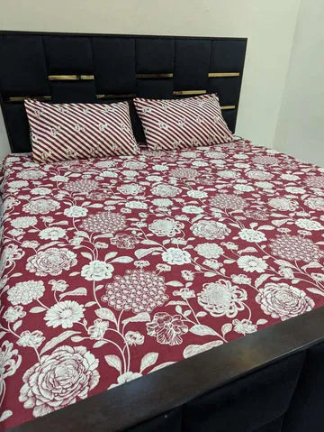 3 Pieces Pure cotton Bedsheet