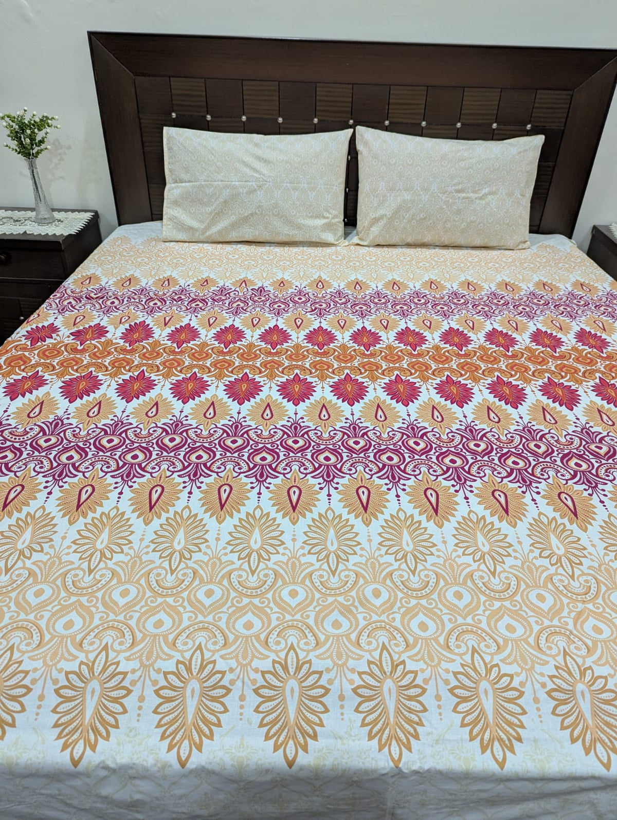 3 Pieces Pure cotton Bedsheet
