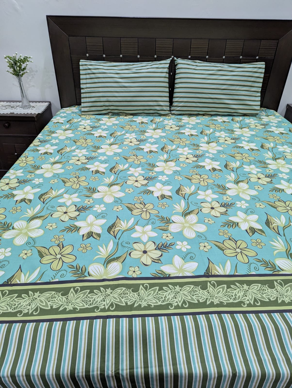 3 Pieces Pure cotton Bedsheet