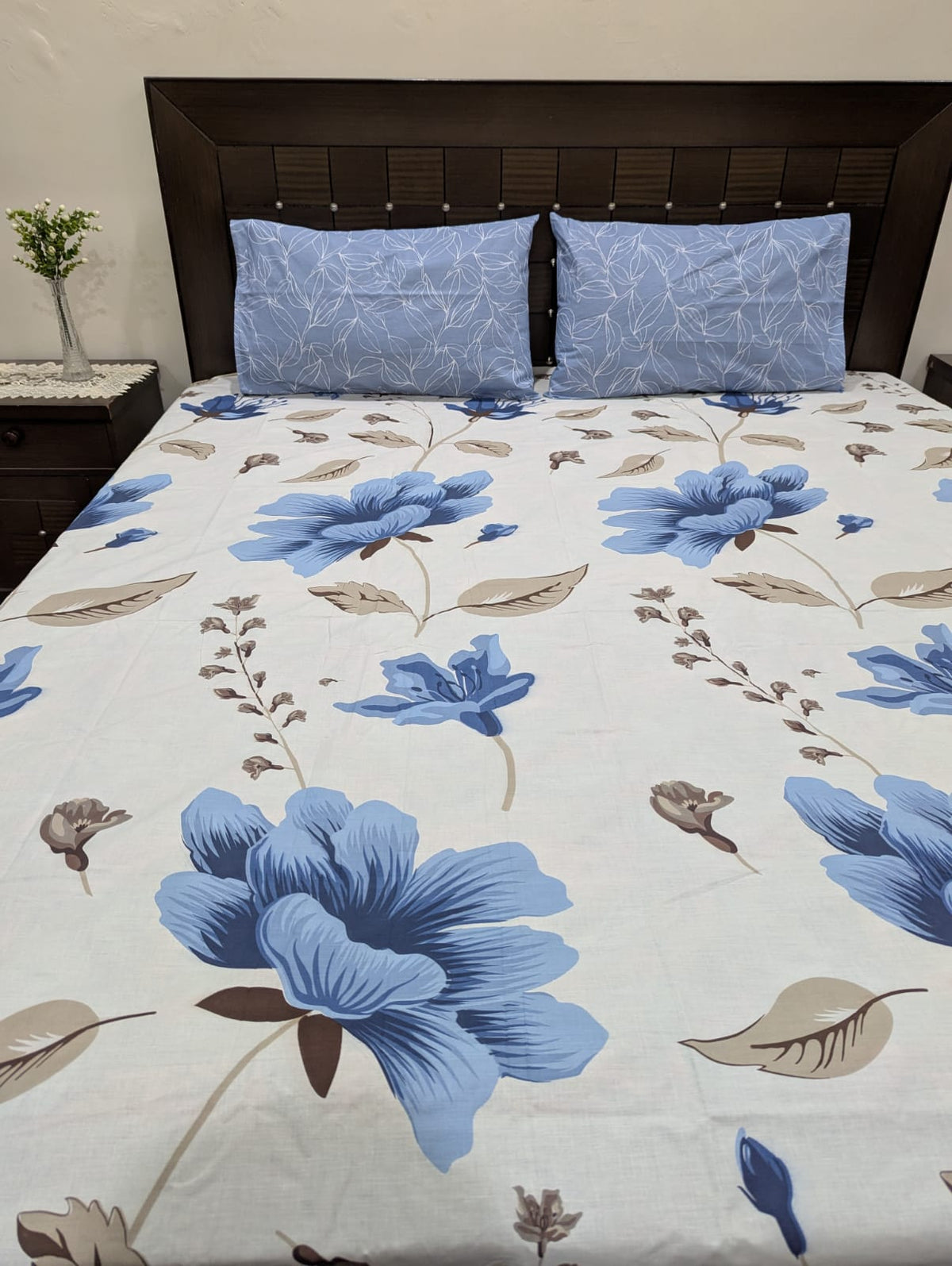 3 Pieces Pure cotton Bedsheet