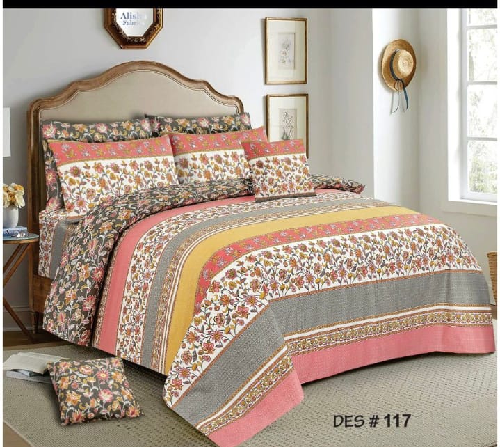 3 Pieces Pure cotton Bedsheet