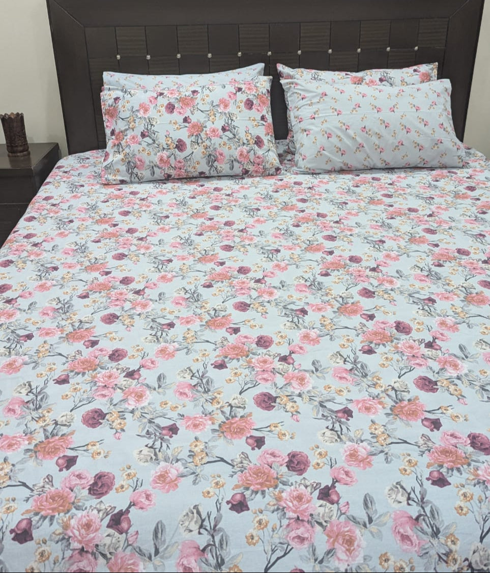 5 Pieces Pure Cotton Bedsheet