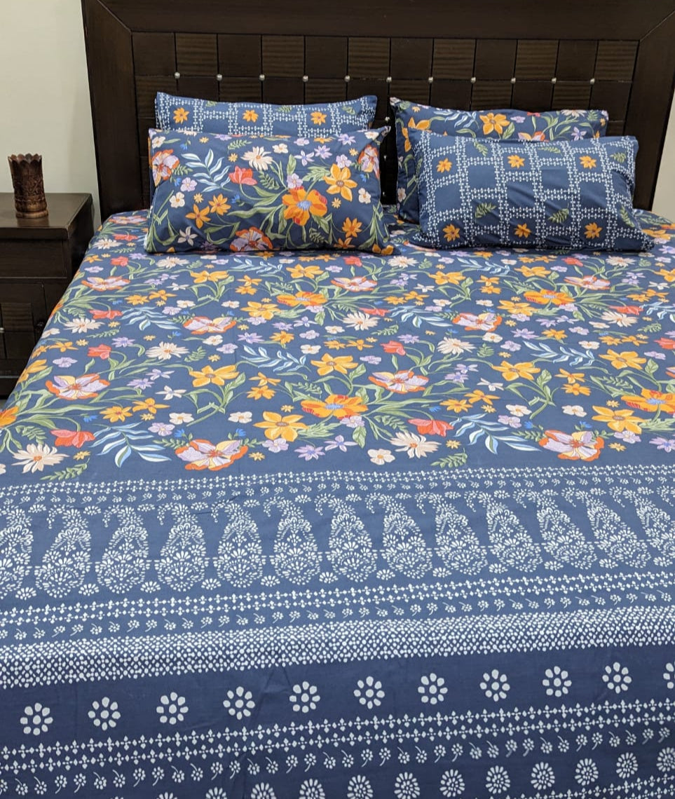 5 Pieces Pure Cotton Bedsheet