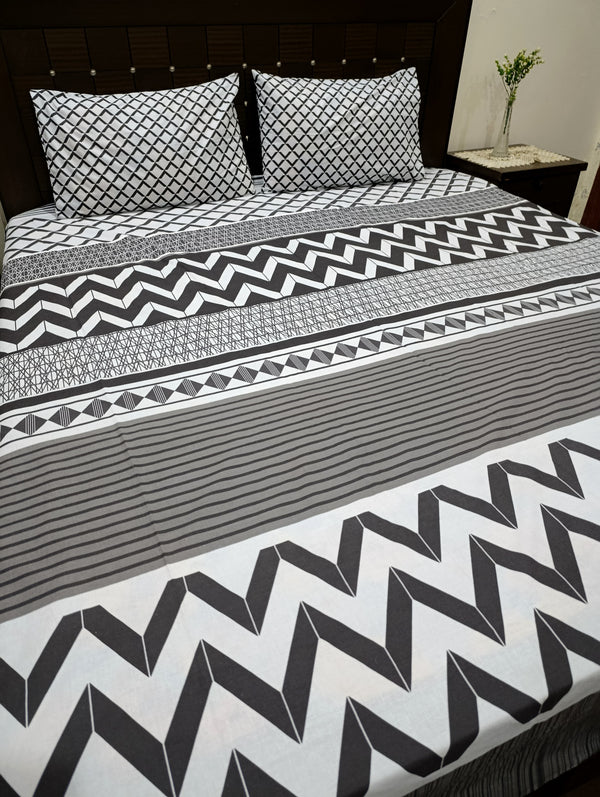 3 Pieces Pure cotton Bedsheet