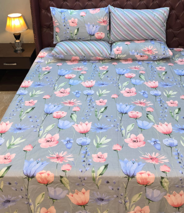 5 Pieces Pure Cotton Bedsheet