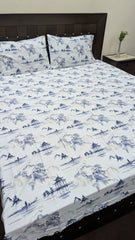 3 Pieces Silk Satin Bedsheet