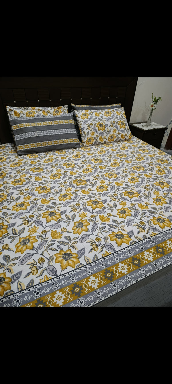 5 Pieces Pure Cotton Bedsheet