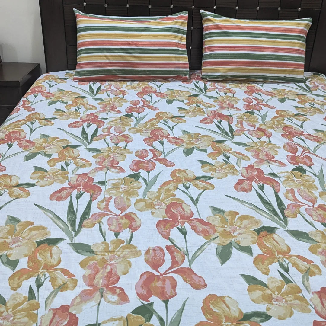 3 Pieces Pure cotton Bedsheet