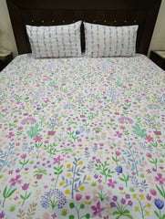 3 Pieces Pure cotton Bedsheet