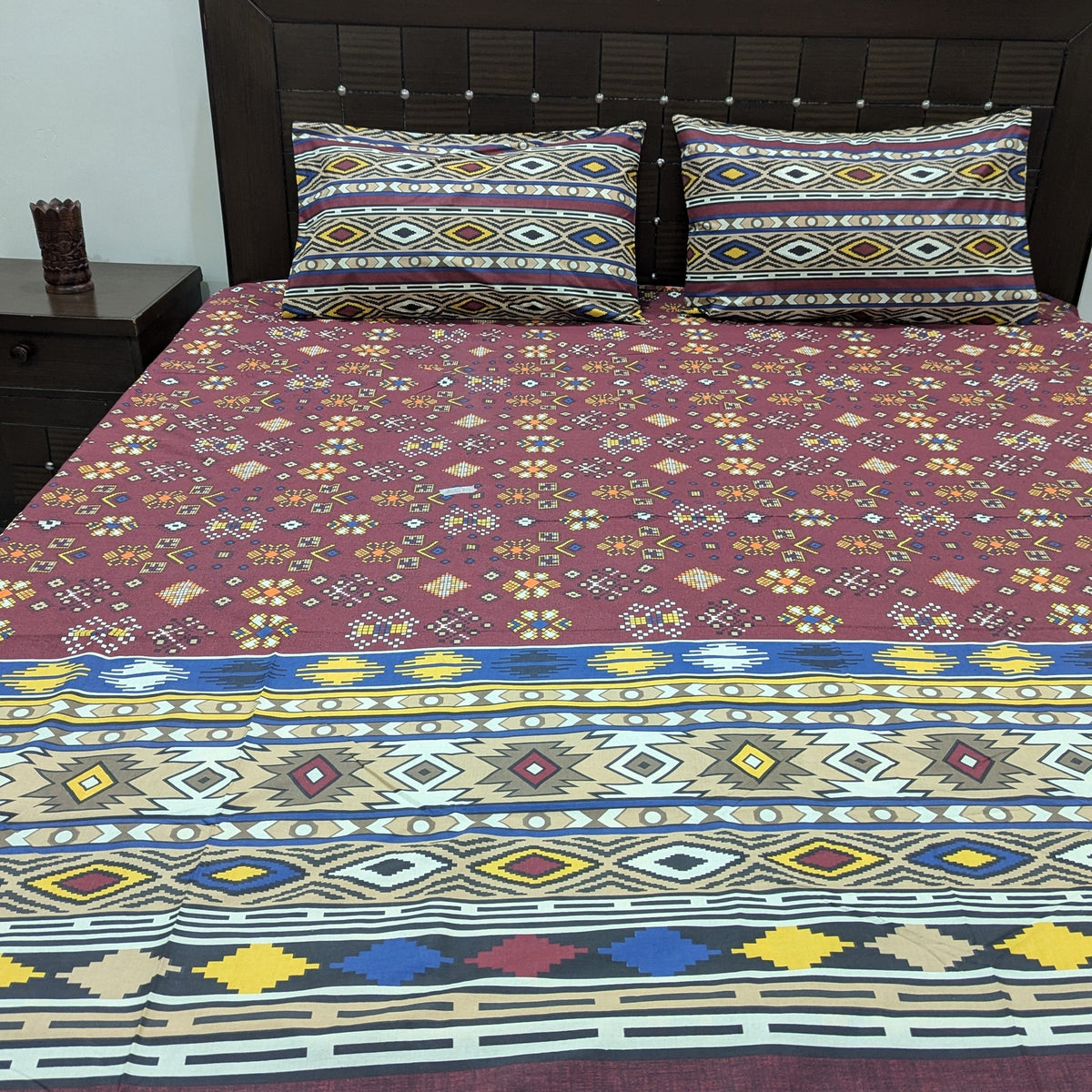 3 Pieces Pure cotton Bedsheet