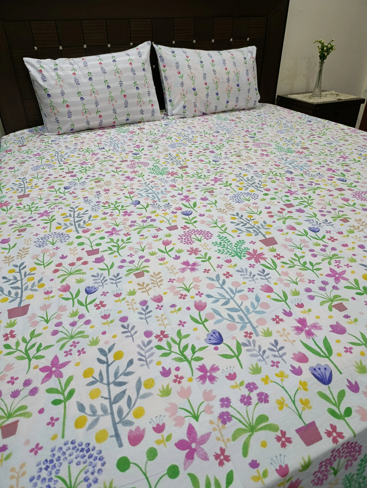 3 Pieces Pure cotton Bedsheet