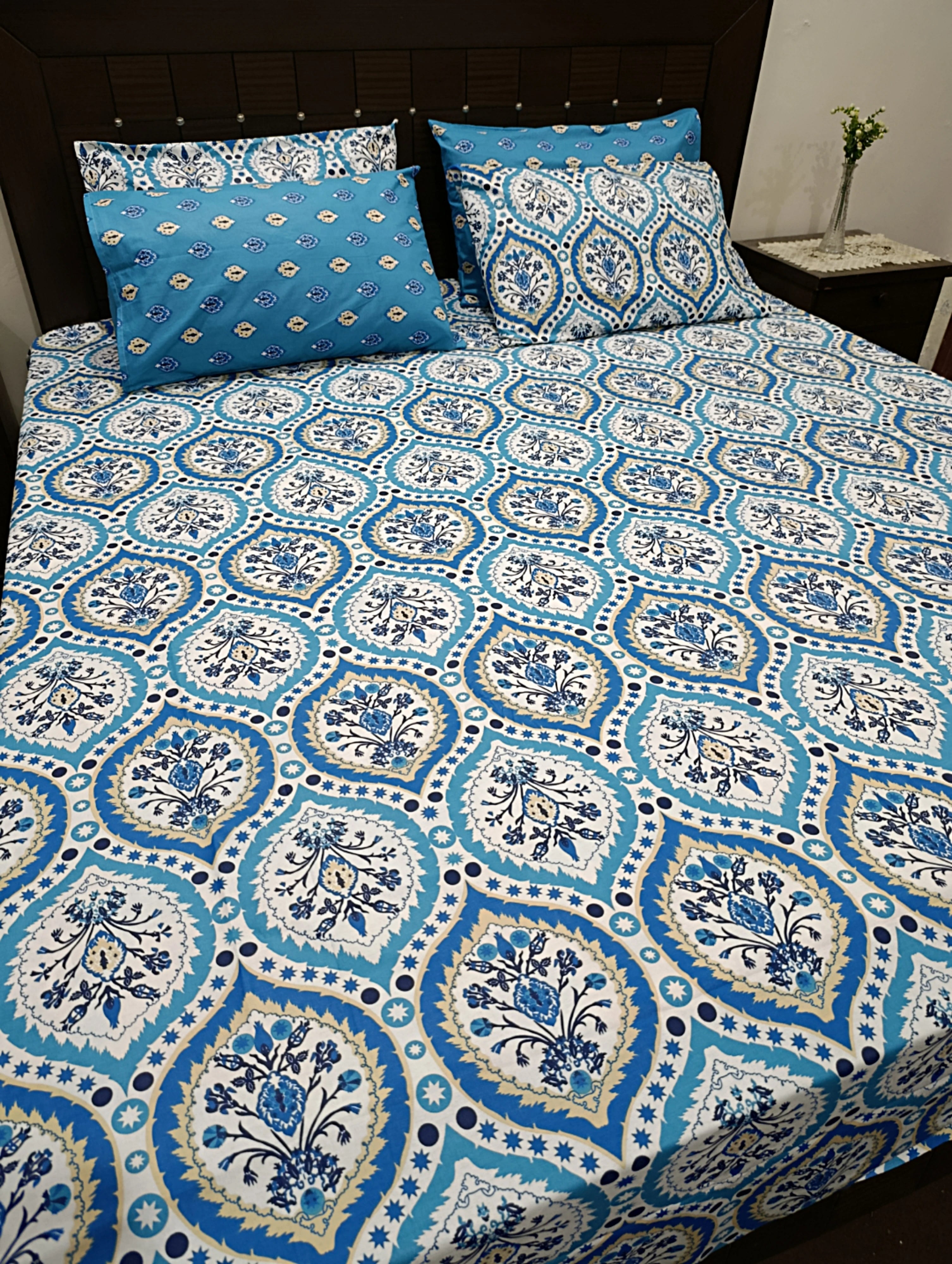 5 Pieces Pure Cotton Bedsheet
