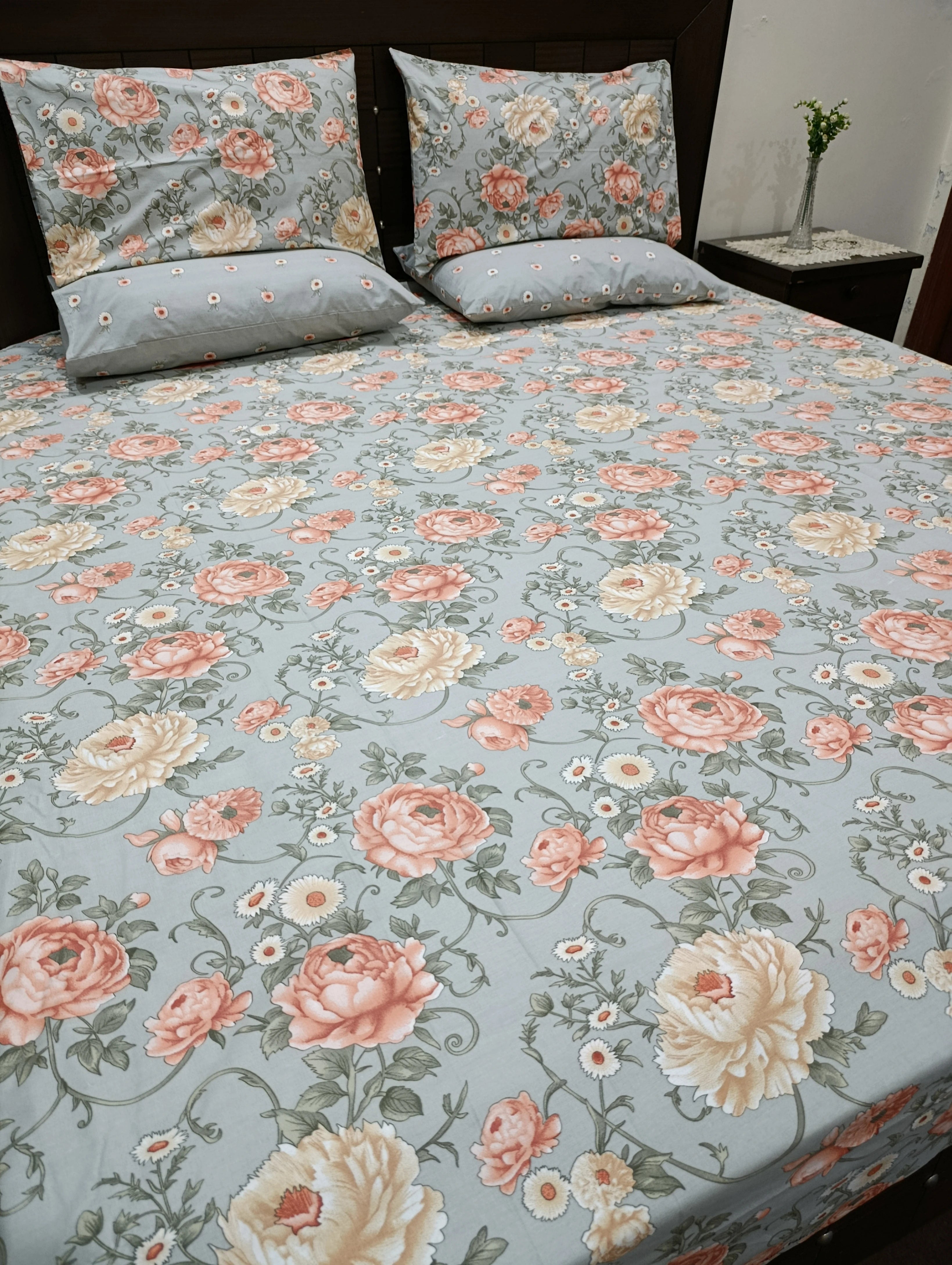 5 Pieces Pure Cotton Bedsheet