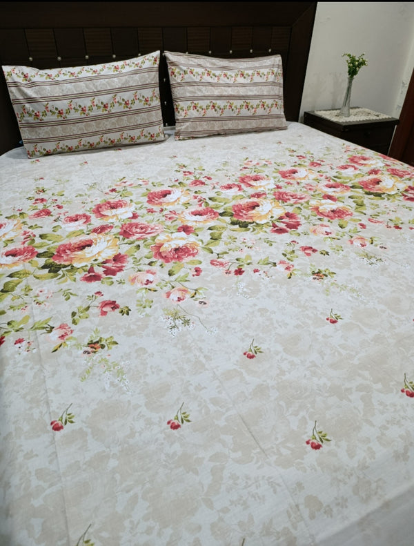 3 Pieces Pure cotton Bedsheet