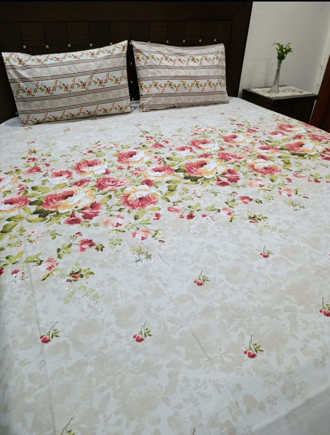 3 Pieces Pure cotton Bedsheet