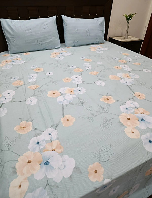 3 Pieces Pure cotton Bedsheet