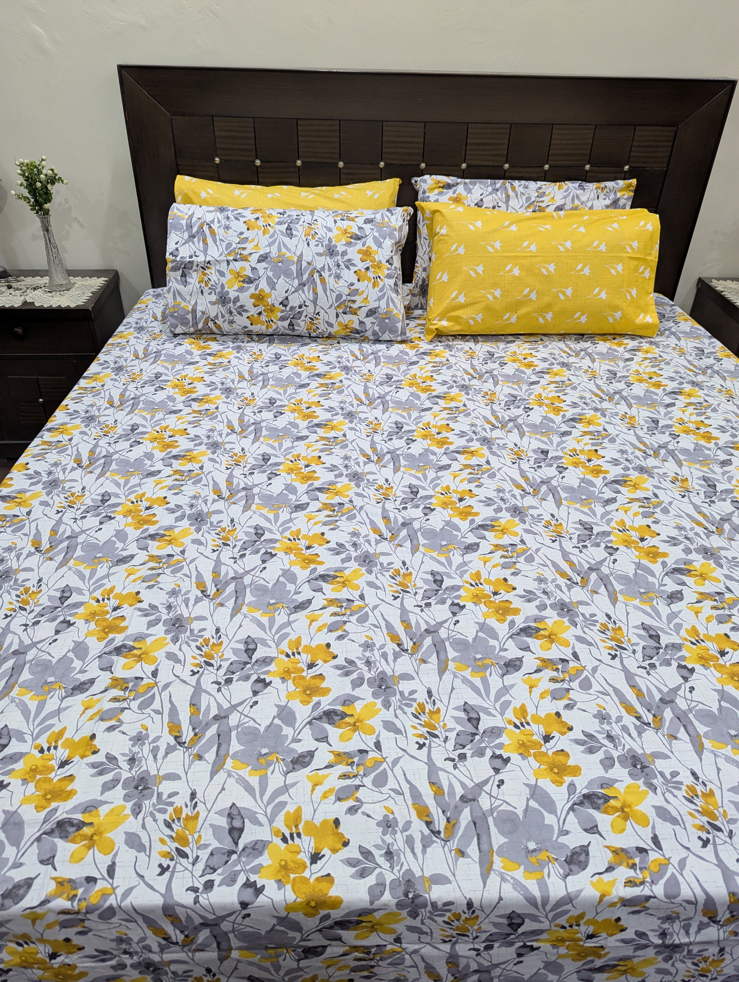 5 Pieces Pure Cotton Bedsheet