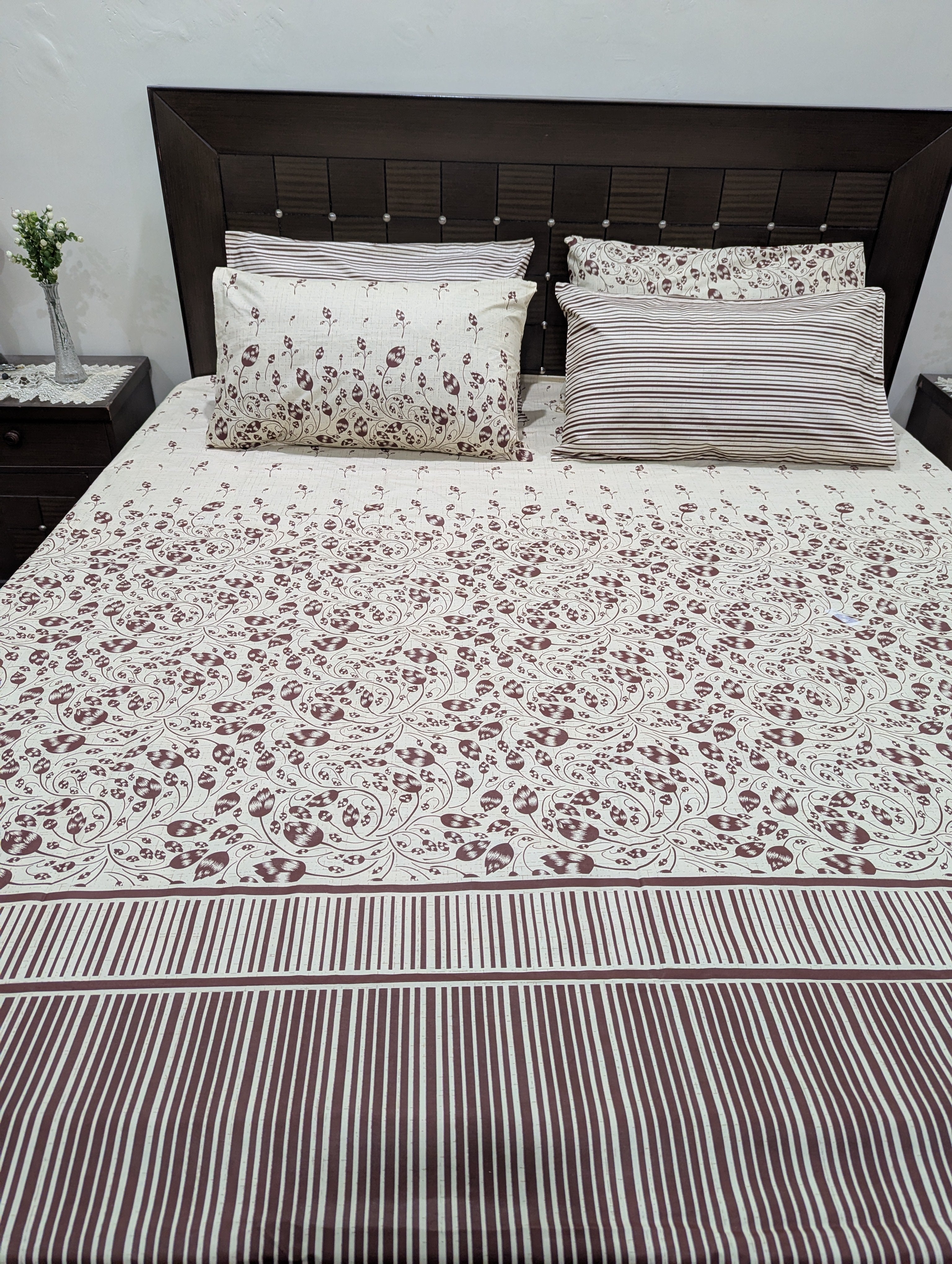 5 Pieces Pure Cotton Bedsheet