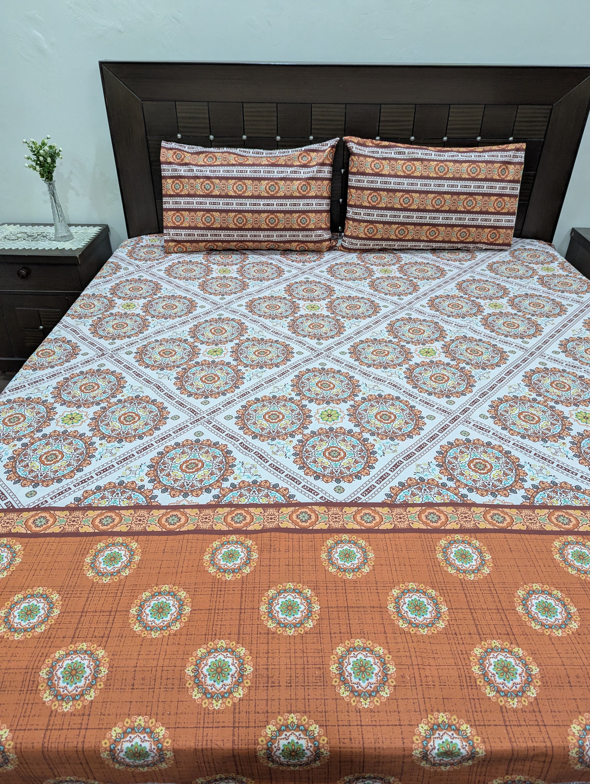 3 Pieces Pure cotton Bedsheet