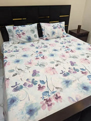 3 Pieces Pure cotton Bedsheet