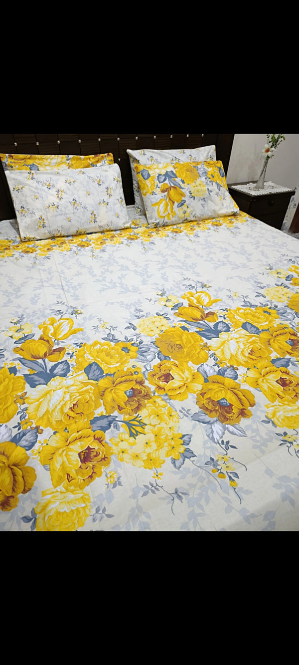 5 Pieces Pure Cotton Bedsheet