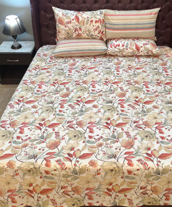5 Pieces Pure Cotton Bedsheet